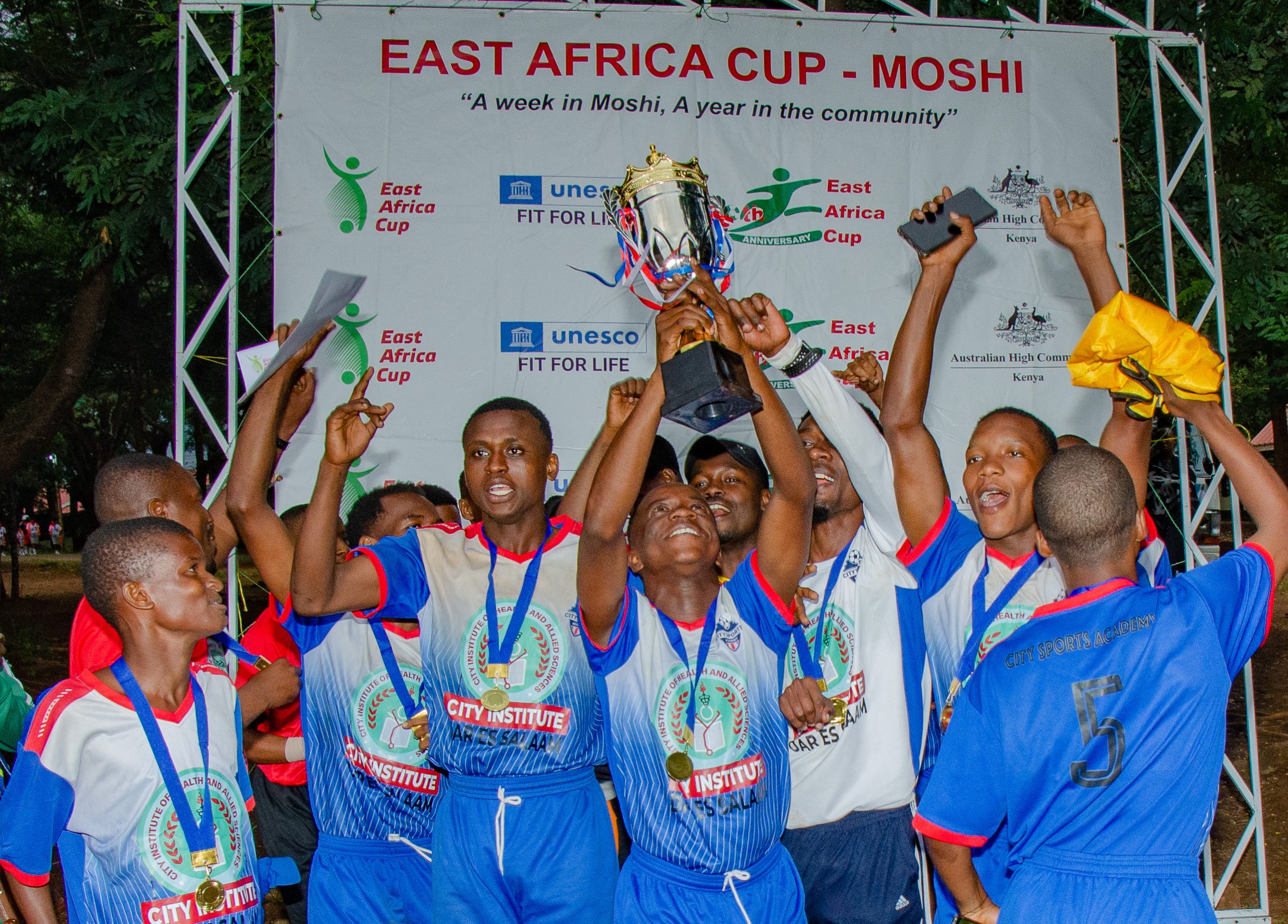 Young people gathered at East Africa Cup in Moshi, Tanzania